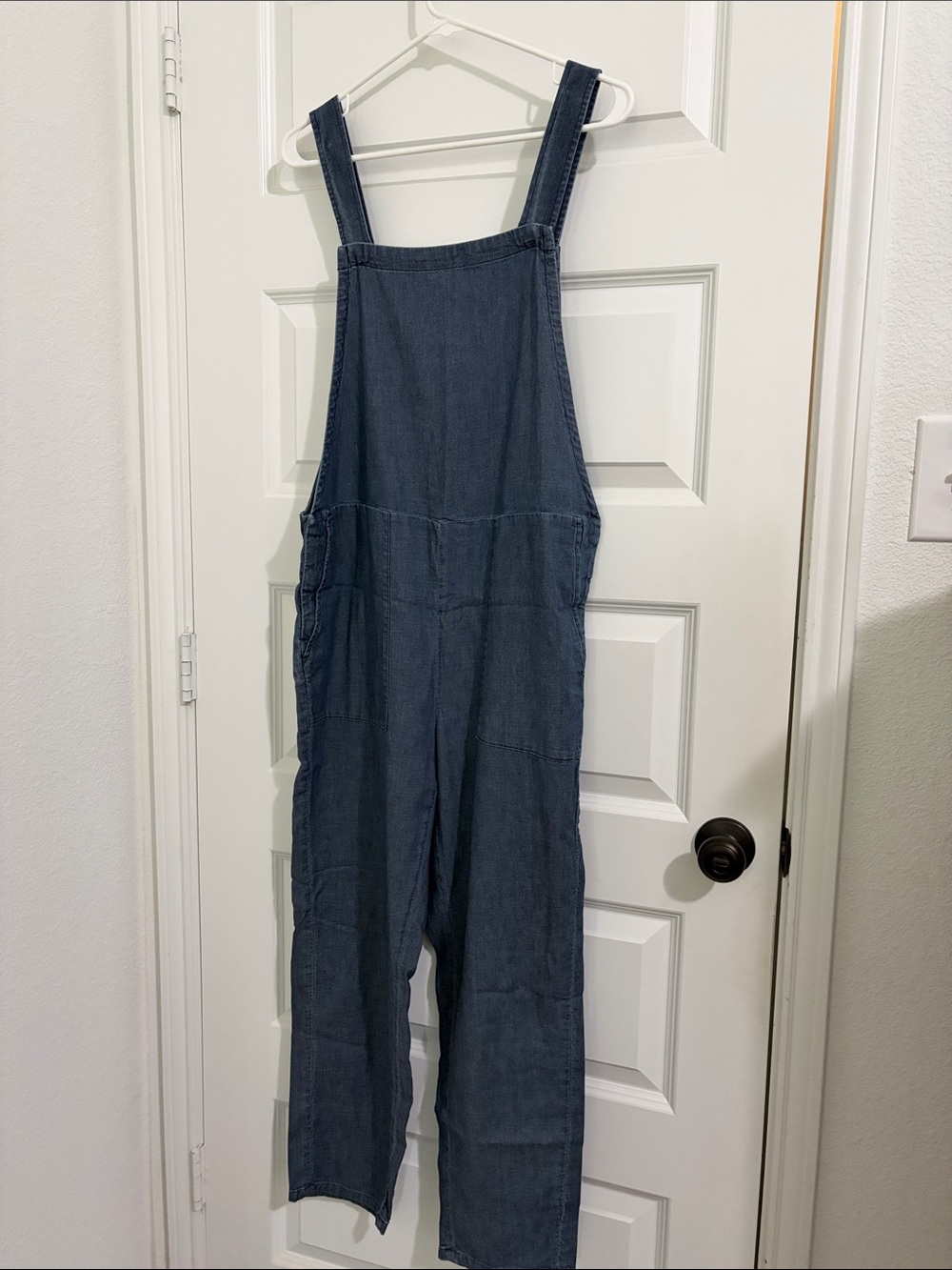 Eileen Fisher 100% organic cotton snap adjustable overalls size small (SP) NWOT